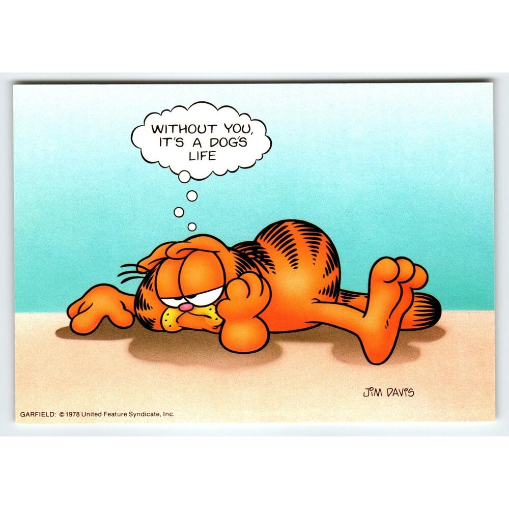 Vintage 1978 Garfield Comic Postcard Jim Davis 'It's a Dog's Life'
